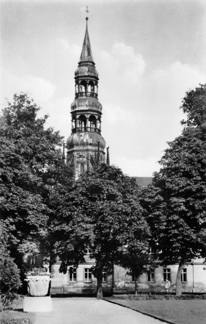 Vorderansicht - Zwickauer Dom, 1958 - Ernst-Toller-Platz und Dom St. Marien Echte Fotografie